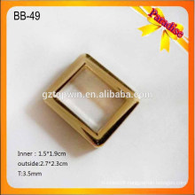 BB-49 Custom gold belt buckles/square buckle/decorative buckles casting with logo